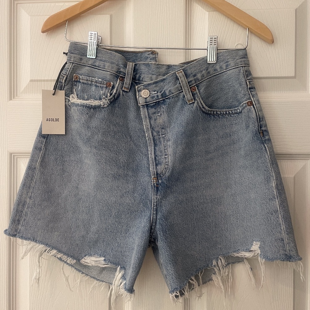 Agolde, Criss Cross Denim Shorts, brand new with tags